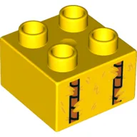 Duplo Brick 2 x 2 With Hay Print