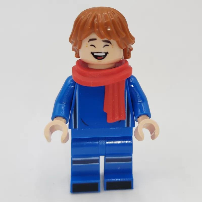Soccer Fan, Blue Soccer Kit, Red Scarf, Dark Orange Hair