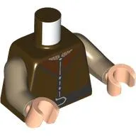 Torso, Tunic, Silver Trim, Reddish Brown Collar, Black Belt print, Dark Tan Arms, Light Nougat Hands