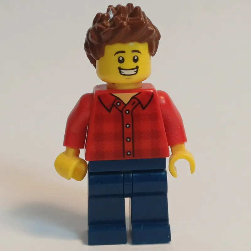 Red Torso, Dark Blue Legs, Reddish Brown Hair