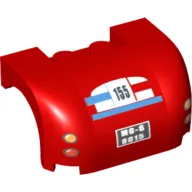 Vehicle Body, Wheel Arch / Mudguard 3 x 4 x 1 2/3 Curved with Back with Taillights, '155' and 'MO-6 8015' License Plate Print