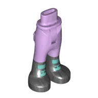 Minidoll Hips and Trousers with Back Pockets with Black Boots, Dark Turquoise Shapes print [Thin Hinge]