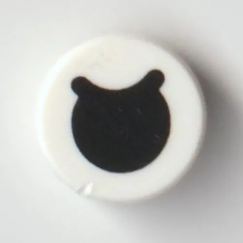 Tile Round 1 x 1 with Black Eye, Eyebrow print