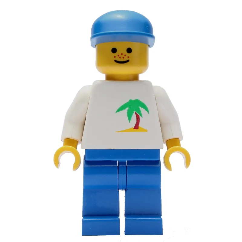 Man - White Torso with Palmtree, Blue Legs, Blue Cap