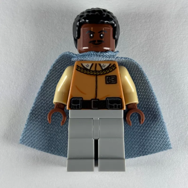 Lando Calrissian, Sand Blue Cape, Light Bluish Gray Legs
