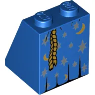 Brick Sloped 65° 2 x 2 x 2 with Robe with Moons and Stars and Rope Belt Print