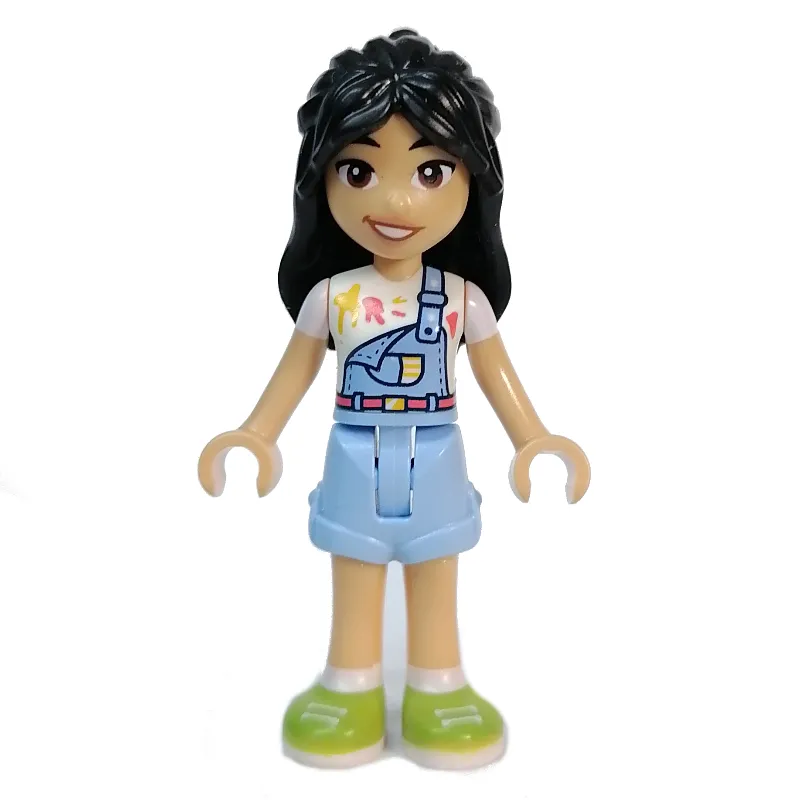 Liann - White Top, Bright Light Blue Skirt