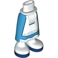 Minidoll Hips and Skirt with Ankles, White Apron, White/Dark Blue Shoes Print