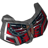 Large Figure Chest Cover, Armour Small with Red Background, Chains and Gears Print