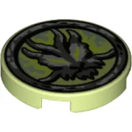 Tile Round 2 x 2 with Bottom Stud Holder with Airjitzu Ghost Print