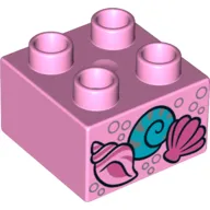Duplo Brick 2 x 2 with 3 Shells and Silver Bubbles Print