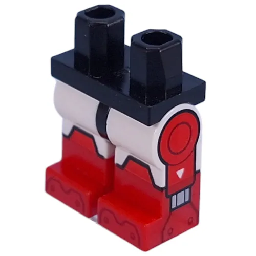 Hips with White Legs and Red Boots Pattern with Armor Knee Caps, Toes, Robotic Sides print