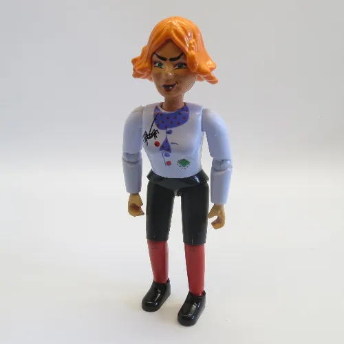 Belville Figure Articulated Elbows, Female, Orange Hair, Polka-dot Scarf and Spider Print (Witch Madam Frost)