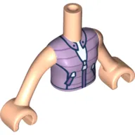 Minidoll Torso Girl, Lavender Shirt, Zippers print, Light Nougat Arms and Legs