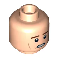 Minifig Head Han Solo, Cheek Lines, White Pupils, Chin Dimple, Open Mouth / Closed Eyes Carbonite Print