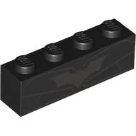 Brick 1 x 4 with Chest Armor, Dark Bluish Grey / Yellow Batman Logo on Opposite Sites print
