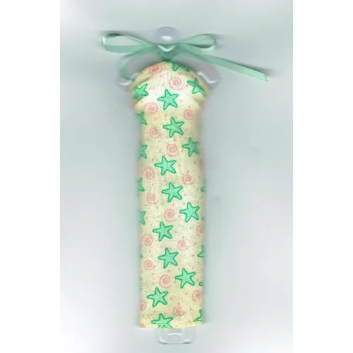 Scala, Dress with Neck Tie and Green Stars and Pink Swirls