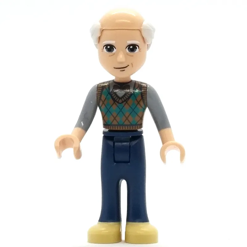 Marcel - Dark Turquoise Top, Dark Blue Pants, Bald Head