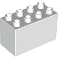 Duplo Brick 2 x 4 x 2 with 'POLICE' over Silver Badge Print