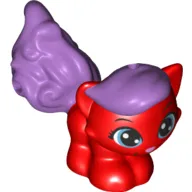 Animal, Cat, Small Standing with Medium Lavender Bangs and Tail, Medium Azure Eyes and Bright Pink Nose Print (Treasure)