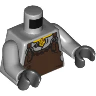 Torso Tunic with Dark Brown Apron with Silver Buckles Print, Light Bluish Gray Arms, Black Hands