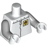 Torso Spacesuit with Riveted Collar and Lime Acorn Badge Print (Sandy Cheeks), Light Bluish Gray Arms, White Hands