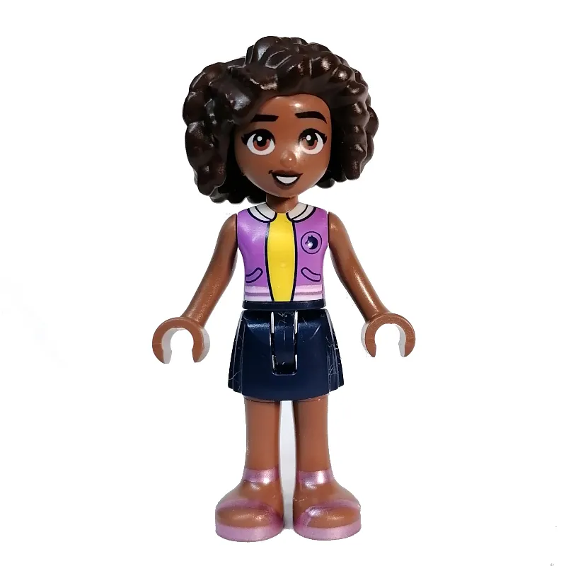 Aliya - Lavender Top, Dark Blue Skirt