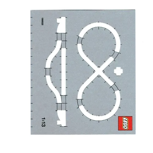 Activity Card, Train Track Layout Template 1:13 Scale for 4.5V & 12V, 159mm x 134mm, with Lego logo