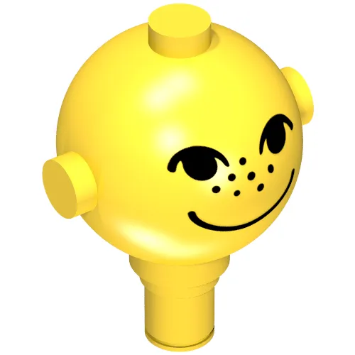 Homemaker Figure Head with Eyes, Freckles and Smile Print