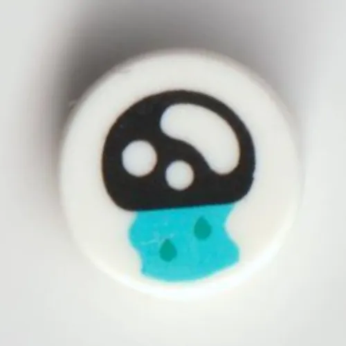 Tile Round 1 x 1 with Black Eye, Blue Tears print