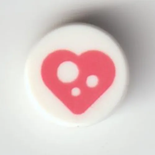 Tile Round 1 x 1 with Bright Pink heart print