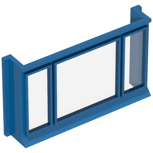 Window 1 x 6 x 3 3-Pane with Glass for Slotted Bricks