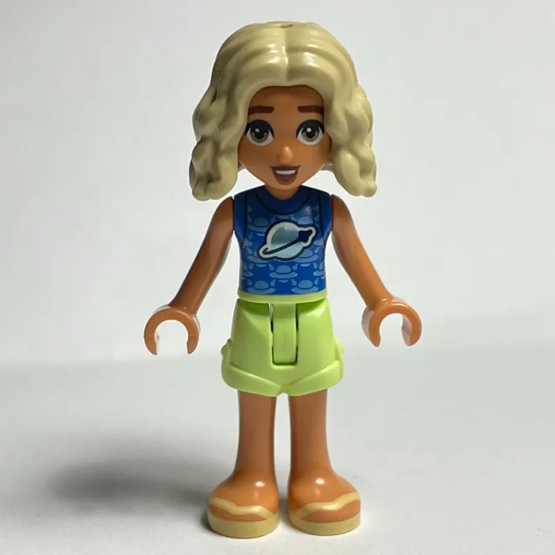 Nova - Blue Top, Tan Shorts