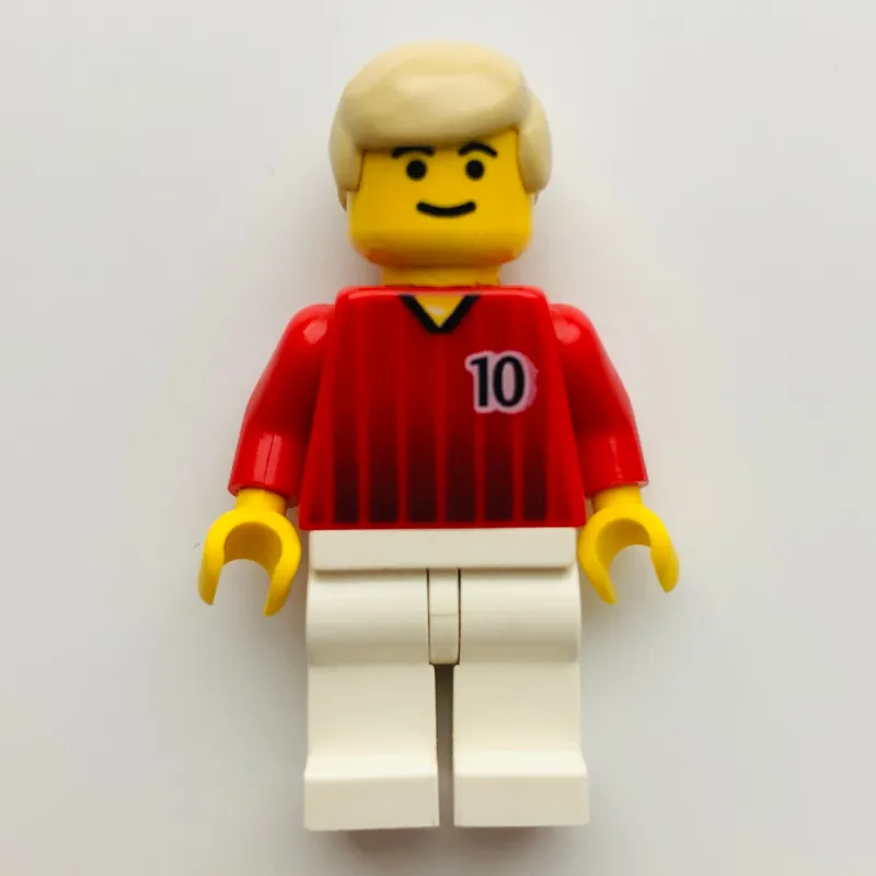 Soccer Player Red Torso, White Legs #10