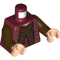 Torso Robe, Reddish Brown 'X', Horizontal Trim Print (Chancellor Palpatine), Dark Brown Arms, Light Nougat Hands