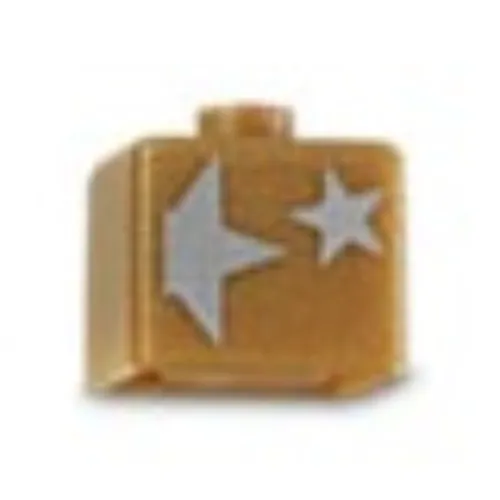 Pen Bead, Square with Silver Stars Print