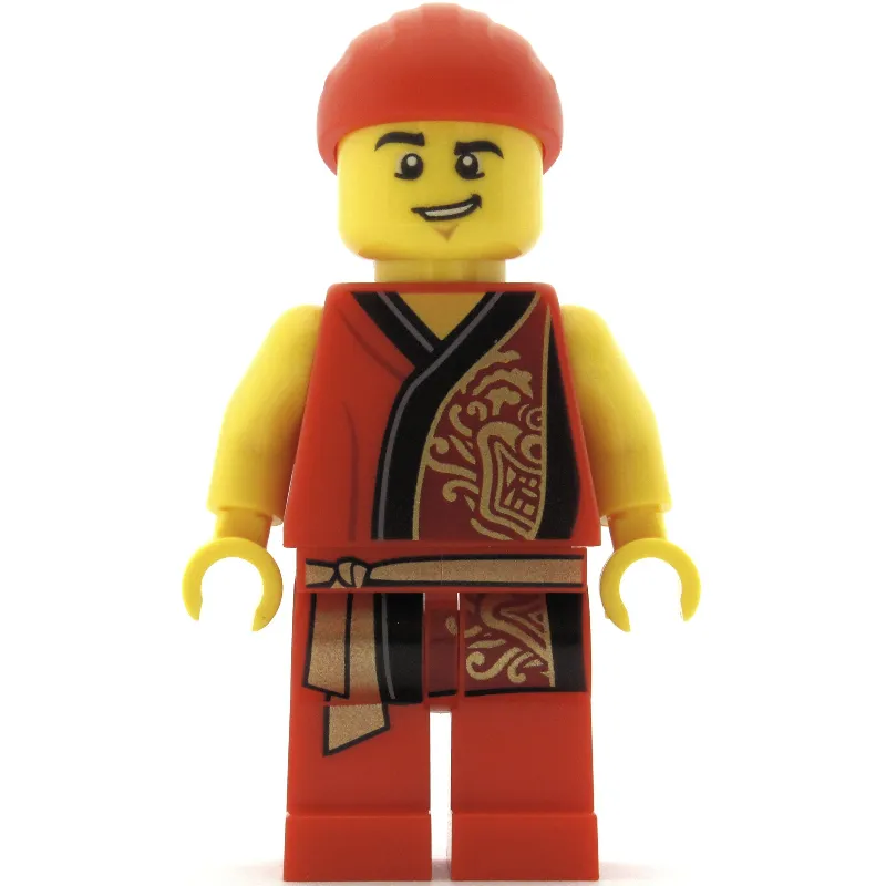 Man, Red Robe with Gold Sash Belt, Red Bandanna