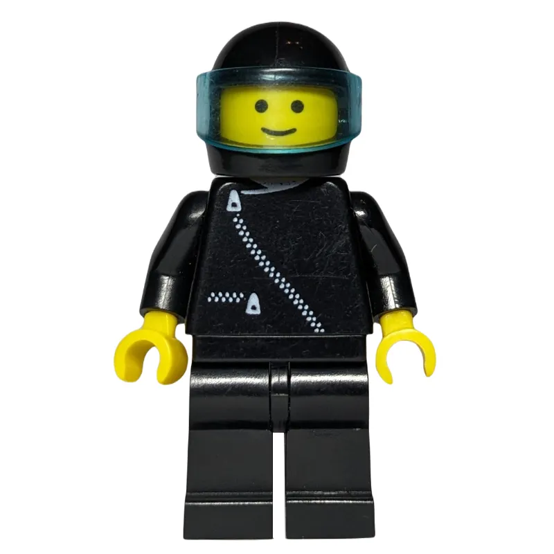 Racer, Black Jacket with Zipper, Black Helmet with Visor (3626a Head)