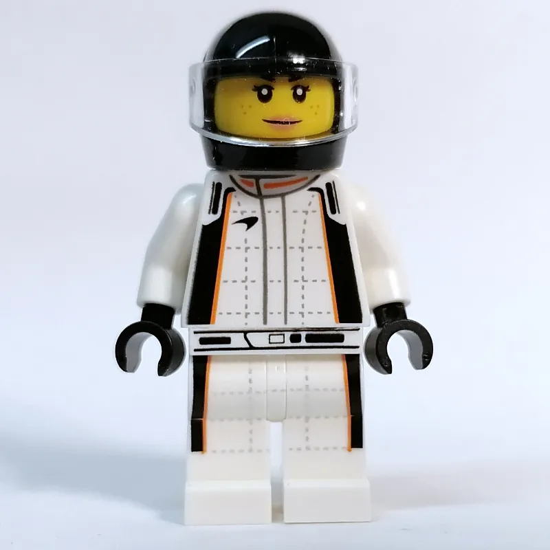 Race Driver - White Torso, White Legs, Black Helmet