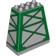 Duplo Brick 3 x 6 x 5 Slope 75° All Sides with Green Girders (Cranky) Print