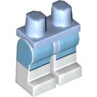 Hips and White Legs with Bright Light Blue Pants Print