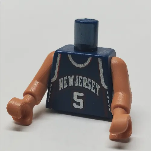 Torso Basketball Jersey, New Jersey Nets '5' Print, Long One Piece Arms Nougat (NBA)