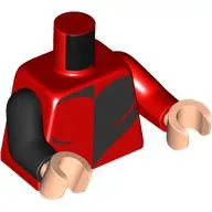 Torso, Red/Black Heart print, Odd Arms, Left Red Arm, Right Black Arm, Light Nougat Hands