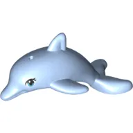 Animal, Dolphin, Jumping with Bottom Axle Holder and Large Medium Azure Eyes Print