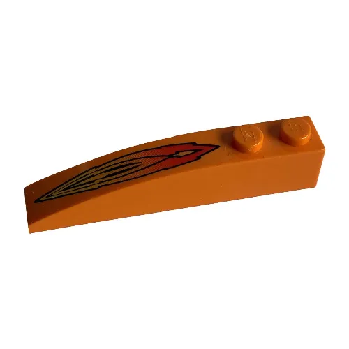 Brick Curved 6 x 1 with Flame Print