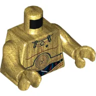 Torso Droid Plates, with Blue, Red and White Wires Print (C-3PO), Pearl Gold Arms and Hands