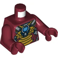Torso Armor with Gold Plates and Blue Circle (Arc Reactor) Print, Dark Red Arms and Hands