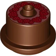 Duplo Food 2 x 2 Round Cake with Stud on Top, Strawberry Print