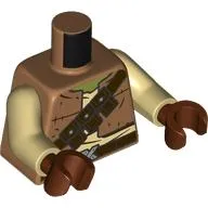 Torso, Jacket, Tan Shirt, Dark Brown Belt, Strap, Pockets print, Tan Arms, Reddish Brown Hands
