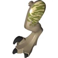 Animal Body Part, Dinosaur, Raptor Leg, Left, with Pin, with Olive Green Stripes Print